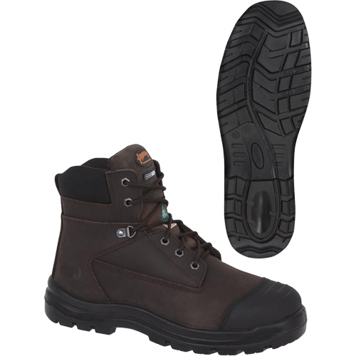 1026 Brown 6" Work Boots, Leather, Steel Toe, Size 10 Groupe Generik