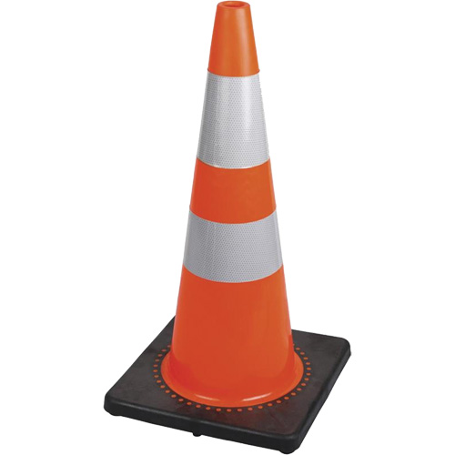 183 Premium Flexible Safety Cone, 28", Orange, 4" & 6" Reflective Collar(s) Groupe Generik