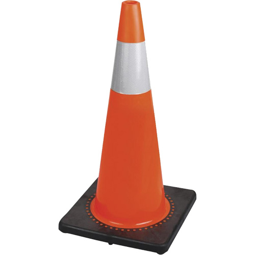 183N Premium Flexible Safety Cone, 28", Orange, 4" Reflective Collar(s) Groupe Generik