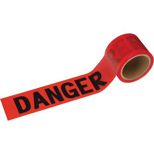388 Danger Tape, Bilingual, 3" W x 200' L, 1.5 mils, Black on Red Groupe Generik