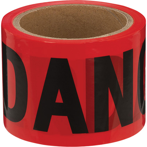 388 Danger Tape, Bilingual, 3" W x 200' L, 1.5 mils, Black on Red Groupe Generik