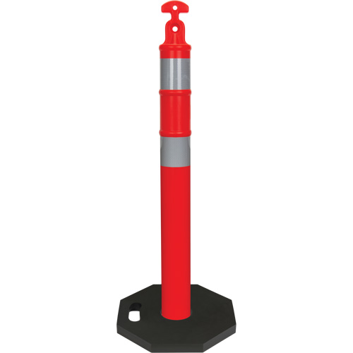 Ensemble de poteau d&eacute;lin&eacute;ateur haute visibilit&eacute;, 42" h, Orange Groupe Generik