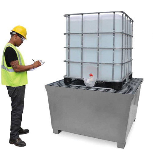 Steel Ultra-IBC Spill Pallet&reg;, 370 US gal. Spill Capacity, 57.6" x 34.7" x 56.9" Groupe Generik