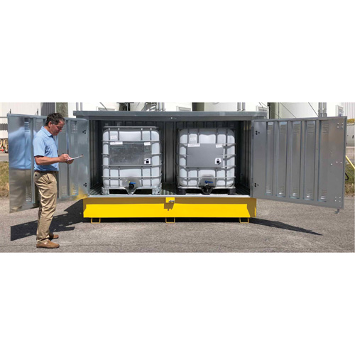 Ultra-Twin IBC en acier avec couvercle rigide, 123,4" lo x 73,4" la x 66,4" h, Capacit&eacute; de charge 12250 lb Groupe Generik