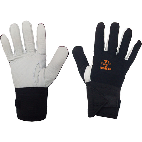 Right-Hand Anti-Impact Glove, 7/Small, Grain Leather Palm, Elastic Cuff Groupe Generik