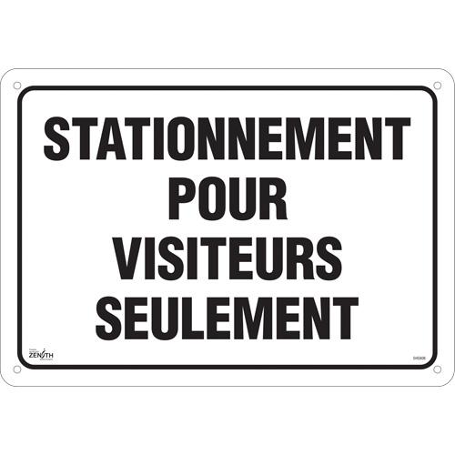 Enseigne  Stationnement pour visiteurs , 14" x 20", Aluminium, Français Groupe Generik