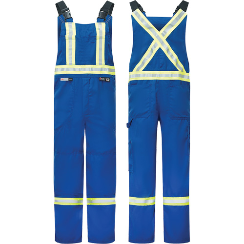 Westex&reg; DH Antistatic 6.5 oz. Flame Resistant Bib Pants, Small, Royal Blue Groupe Generik