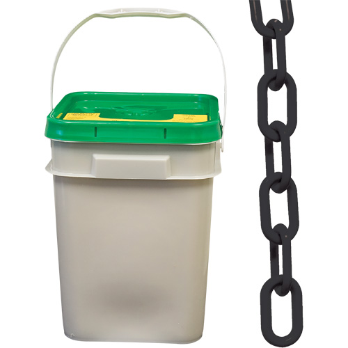 Chaîne de s&eacute;curit&eacute; en plastique robuste, Noir, Maillon de 2", 120' de long Groupe Generik