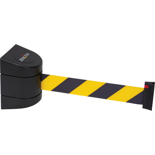 Barri&egrave;re murale magn&eacute;tique avec bande magn&eacute;tique, Plastique, Fixation magn&eacute;tique, 15', Ruban Noir et jaune Groupe Generik