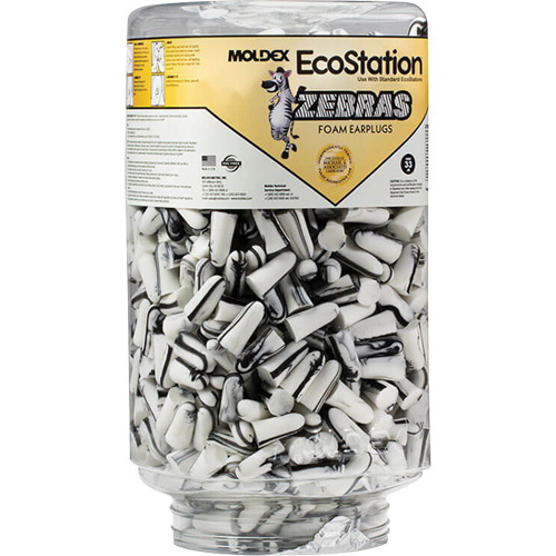 Recharge de bouchons d'oreilles Zebra pour distributeurs de bouchons d'oreilles EcoStation, Vrac - Contenant Groupe Generik