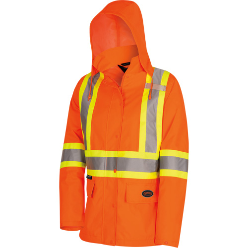 5626W The Rock Women's 300D  Quilted Safety Parka, Polyester/Polyurethane, High Visibility Orange, X-Small Groupe Generik