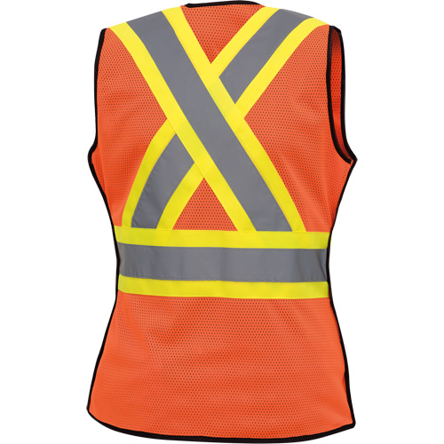 486 Women's High-Visibility Safety Tear-Away Vest, High Visibility Orange, X-Small, Polyester Groupe Generik