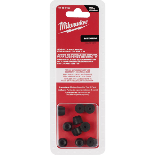 Ensemble d'embouts moyens pour bouchons d'oreilles de chantier Groupe Generik