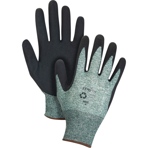 Eco-Friendly Crinkle Grip Coated Gloves, 7, Foam Latex Coating, 15 Gauge, Nylon/RPET Shell Groupe Generik