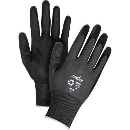 Gants &eacute;cologiques enduits et perm&eacute;ables &agrave; l'air, 7, R&ecirc;vetement Mousse de nitrile, Calibre 21, Enveloppe en Nylon/rPET Groupe Generik
