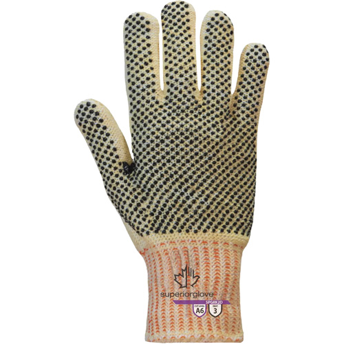 Gants r&eacute;sistants &agrave; la coupe Contender SPGRK2D, Taille Petit, Calibre 7, Rev&ecirc;tement PVC, Enveloppe en Kevlar/Fil technique, ASTM ANSI niveau A6 Groupe Generik