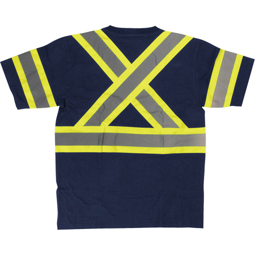 Short Sleeve Safety T-Shirt, Cotton, X-Small, Navy Blue Groupe Generik