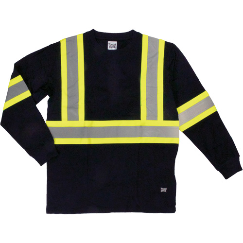 Long Sleeve Safety T-Shirt, Cotton, X-Small, Black Groupe Generik