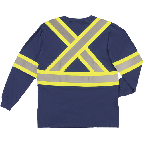 Long Sleeve Safety T-Shirt, Cotton, X-Small, Navy Blue Groupe Generik