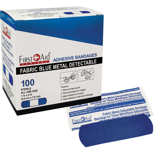 Bandages, Rectangulaire/carr&eacute;e, 3", Tissu d&eacute;tectable, St&eacute;rile Groupe Generik