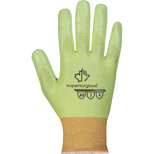 Gants r&eacute;sistant aux coupures haute visibilit&eacute; S18TAXFN, Taille 6, Calibre 18, Rev&ecirc;tement Mousse de nitrile, Enveloppe en TenActiv, ASTM ANSI niveau A9 Groupe Generik
