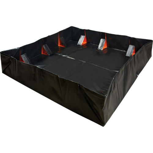 Berme d&eacute;ployable &agrave; mur IBX, Capacit&eacute; 4488 gal. US, 12' la x 50' lo x 12" h, Support &agrave; encliqueter Groupe Generik