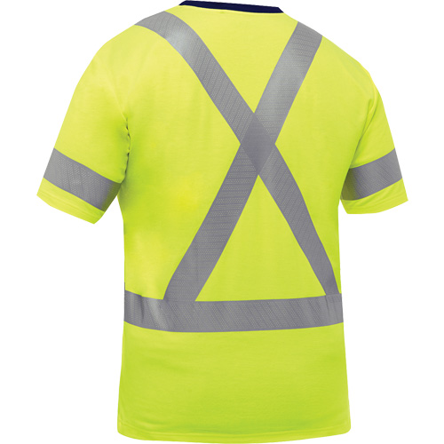 Chemise &agrave; manches courtes et X au dos Bisley, Poly-coton, Petit, Jaune lime haute visibilit&eacute; Groupe Generik