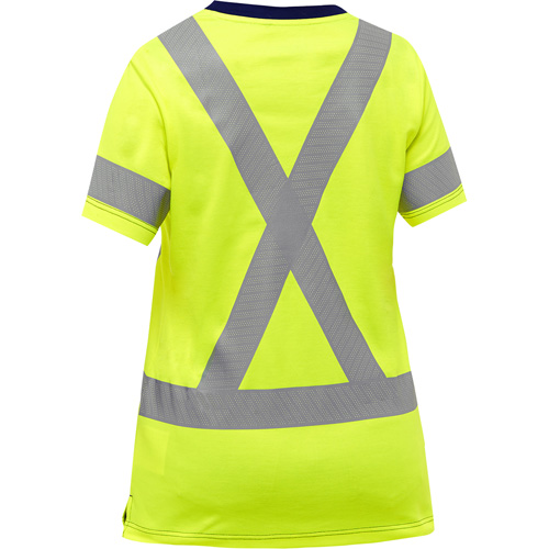 Chemise &agrave; manches courtes et X au dos Bisley pour femmes, Poly-coton, Petit, Jaune lime haute visibilit&eacute; Groupe Generik