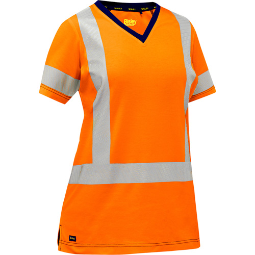 Bisley&reg; Women's X-Back Short Sleeve Shirt, Poly-Cotton, Small, High Visibility Orange Groupe Generik