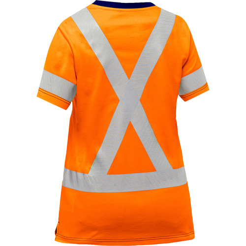 Bisley&reg; Women's X-Back Short Sleeve Shirt, Poly-Cotton, Small, High Visibility Orange Groupe Generik