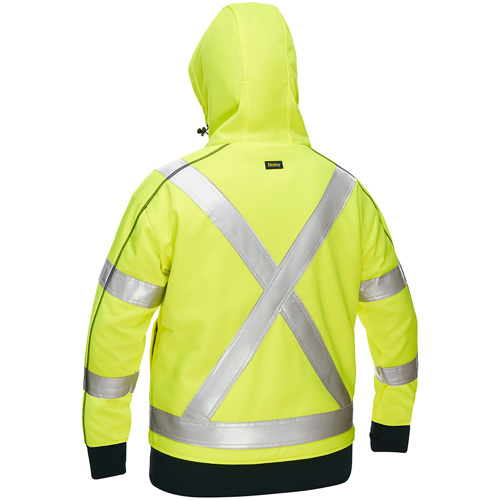 Bisley&reg; X-Back Women's Contoured Full Zip Hooded Sweatshirt with Sherpa Lining, 3X-Large, High Visibility Lime-Yellow Groupe Generik