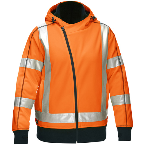 Bisley&reg; X-Back Women's Contoured Full Zip Hooded Sweatshirt with Sherpa Lining, 3X-Large, High Visibility Orange Groupe Generik