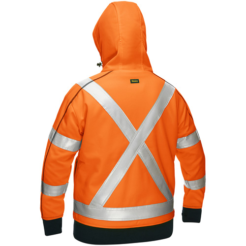 Bisley&reg; X-Back Women's Contoured Full Zip Hooded Sweatshirt with Sherpa Lining, 3X-Large, High Visibility Orange Groupe Generik