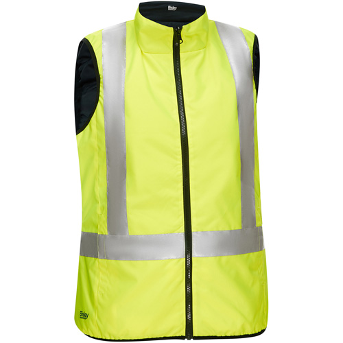 Veste bouffante, enveloppante et r&eacute;versible avec X au dos Bisley pour femmes, Jaune lime haute visibilit&eacute;, Petit, Polyester Groupe Generik