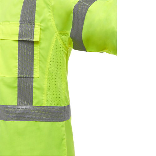 Chemise de travail &agrave; manches longues et X au dos Bisley avec X-Airflow, Poly-coton, Petit, Jaune lime haute visibilit&eacute; Groupe Generik