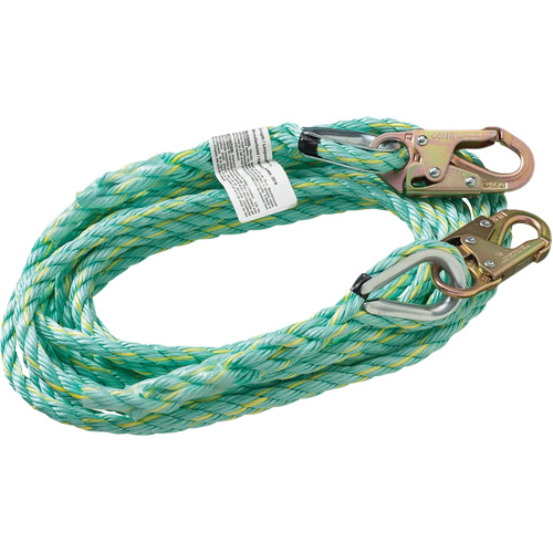 VL-1122-100 Vertical Lifeline Rope with Anchor End Snap Hook, Copolymer Groupe Generik