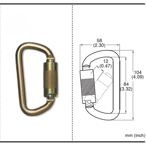 CP-03015-2 Mousqueton zingu&eacute; avec ouverte de portique de 3/4", Acier Groupe Generik
