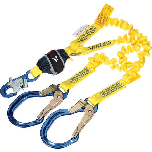 Longe &eacute;lastique d'ancrage double &agrave; amortisseur de choc en sangle, 6', Point d'ancrage &agrave; Crochet d'armature, Crochet mousqueton aux jambes Groupe Generik
