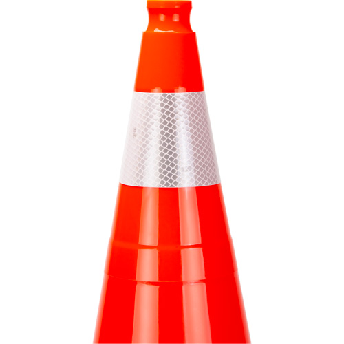 C&ocirc;ne de signalisation de premi&egrave;re qualit&eacute;, 28", Orange, Bande(s) r&eacute;fl&eacute;chissante(s) 4" Groupe Generik