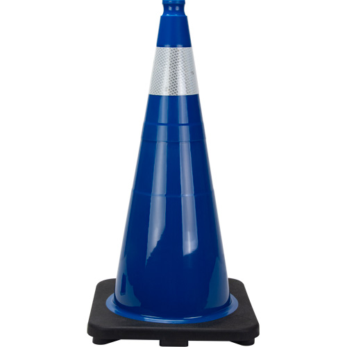 Premium Traffic Cone, 28", Blue, 4" Reflective Collar(s) Groupe Generik