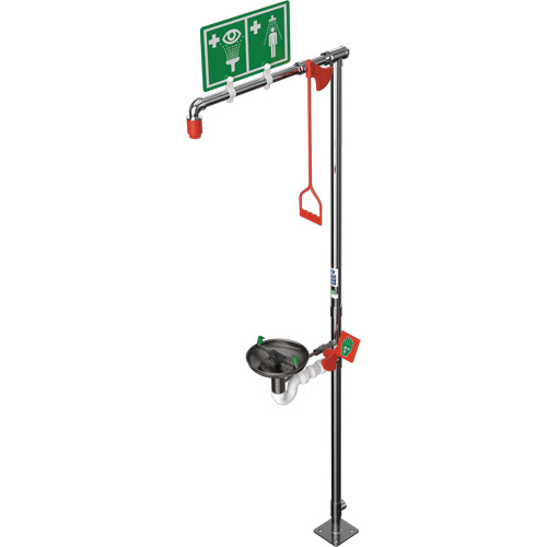 Douche combin&eacute;e avec cuvette ouverte en acier inoxydable et entr&eacute;e sup&eacute;rieure, Socle Groupe Generik