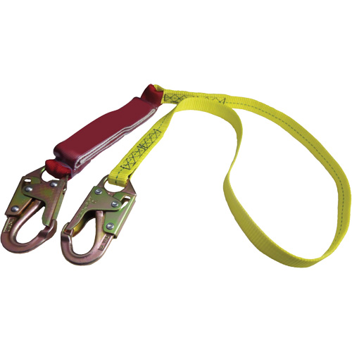 External Energy Absorber Lanyard with 3/4" Hook, 6', Snap Hook Center, Snap Hook Leg Ends, Polyester Groupe Generik