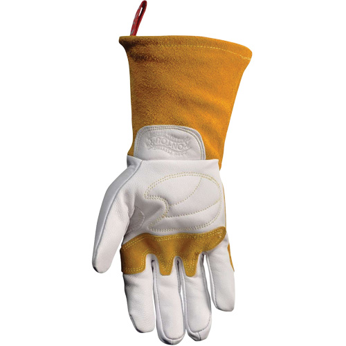 Gants de soudeur TIG/MIG de premi&egrave;re qualit&eacute; avec dos en cuir de vache refendue isol&eacute;es et ignifug&eacute;s Caiman, Cuir fleur de ch&egrave;vre, Taille T-Grand Groupe Generik