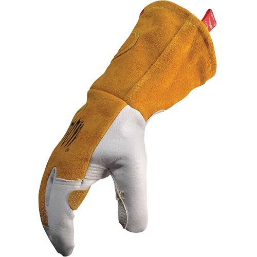 Gants de soudeur TIG/MIG de premi&egrave;re qualit&eacute; avec dos en cuir de vache refendue isol&eacute;es et ignifug&eacute;s Caiman, Cuir fleur de ch&egrave;vre, Taille T-Grand Groupe Generik