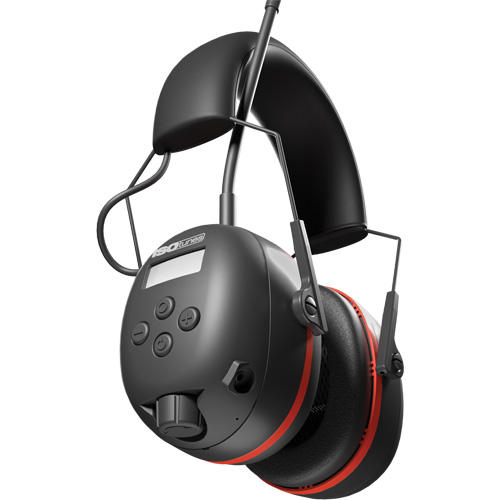 &eacute;couteurs AM/ FM Air Defender noir & Rouge, Style Bandeau, 24 dB Groupe Generik