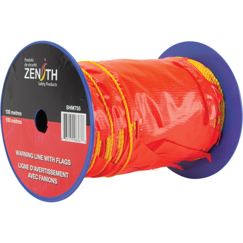 Warning Line with Flags, 328' L, Orange/Yellow Groupe Generik