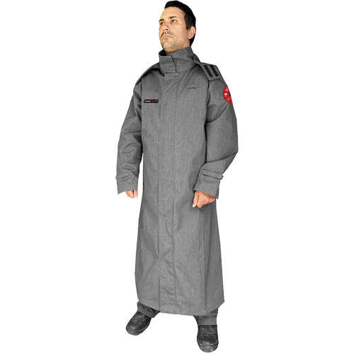 CoreMAX FR 52" Jacket with Attached Hood, Medium, Grey Groupe Generik