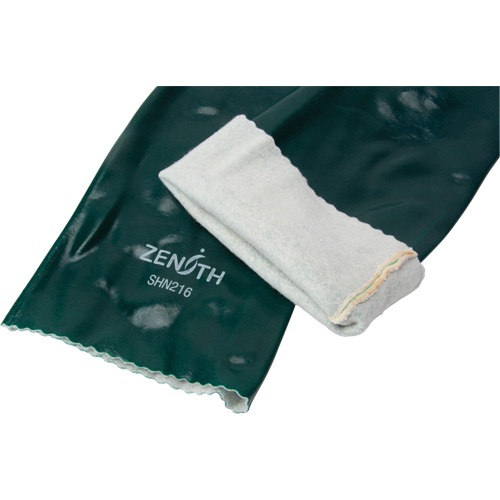 Double Dipped Green Gloves, 18" L, PVC, Cotton Jersey Inner Lining, 70-mil Groupe Generik