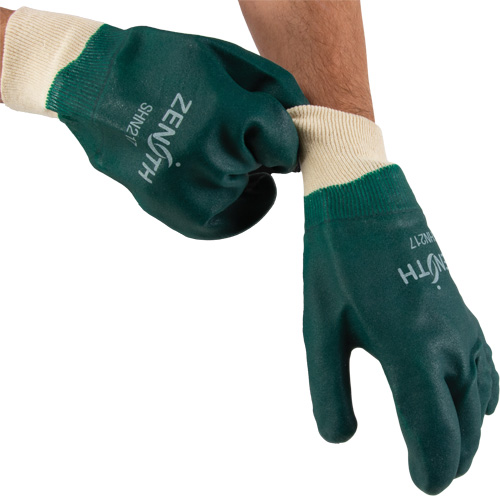 Gants verts &agrave; double enduit, 10" lo, PVC, Doublure en Jersey de coton, 70 mils Groupe Generik