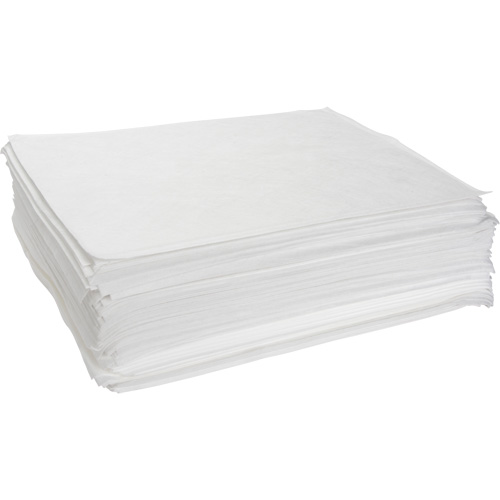 Meltblown Sorbent Pads, Oil Only, 15" x 19", 10 gal. Absorbancy Groupe Generik